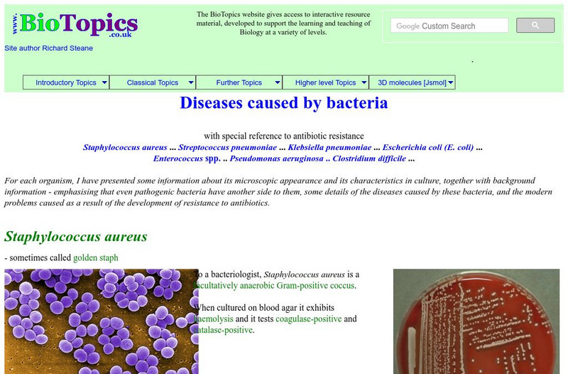 Bio Topics: Diseases Caused by Bacteria Handout Bio Topics: Diseases Caused by Bacteria Handout