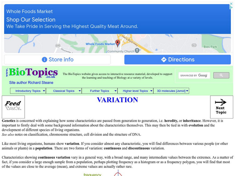 Bio Topics: Genetic Variation Unknown Type