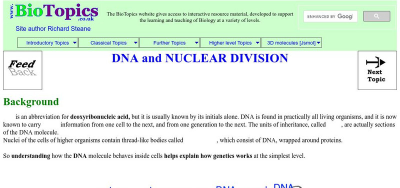 Bio Topics: Dna and Nuclear Division Unknown Type