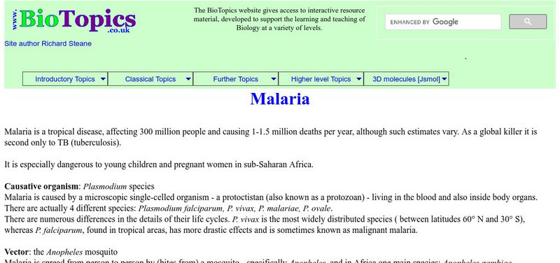 Bio Topics: Malaria Unknown Type
