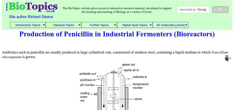 Bio Topics: Production of Penicillin in Industrial Fermenters Unknown Type