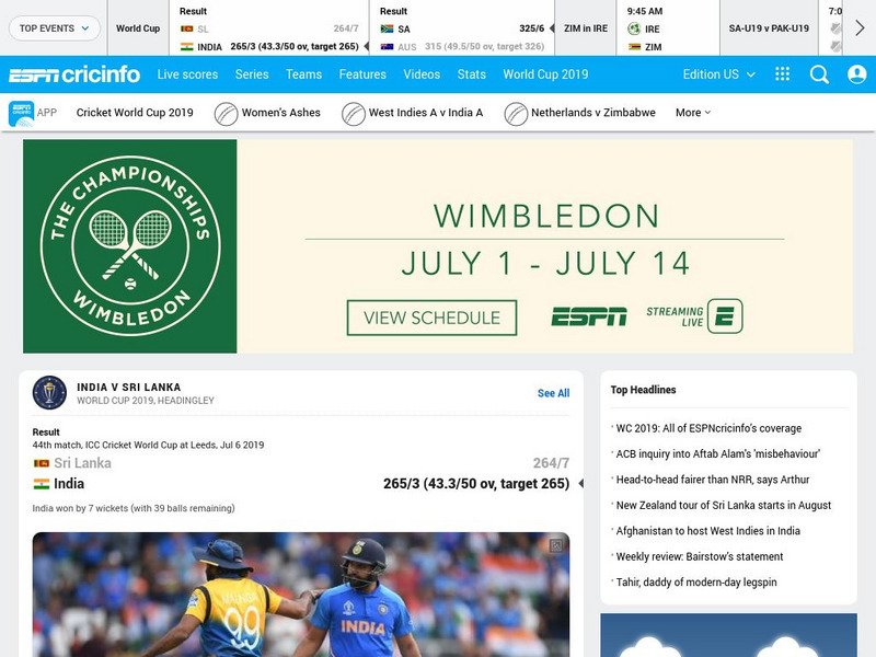 Espn: Cricket Website