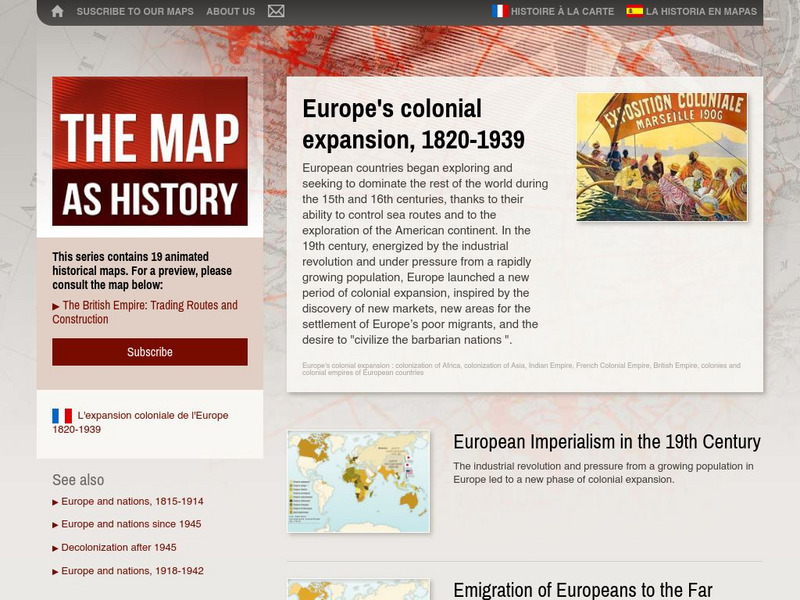 The Map as History: Europe's Colonial Expanision 1820 1939 Graphic The Map as History: Europe's Colonial Expanision 1820 1939 Graphic