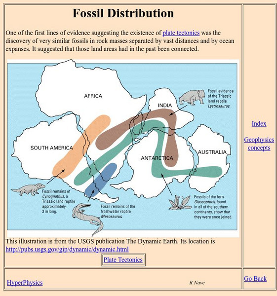 Georgia State University: Hyper Physics: Fossil Distribution Article Georgia State University: Hyper Physics: Fossil Distribution Article