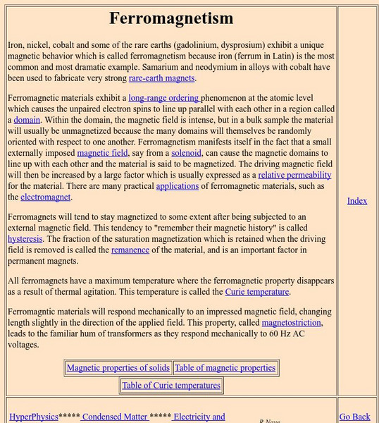 Georgia State University: Hyper Physics: Magnetic Domains Handout Georgia State University: Hyper Physics: Magnetic Domains Handout