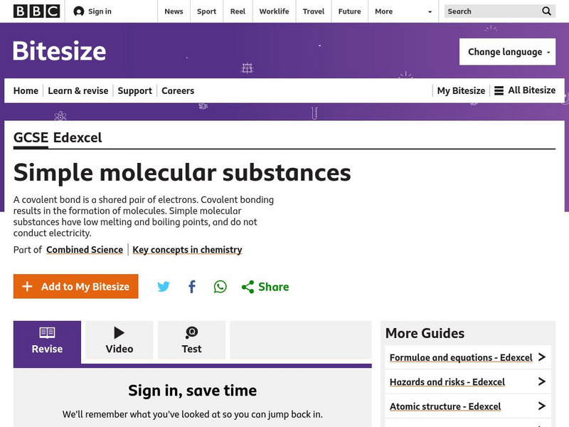 Bbc: Gcse Bitesize: Covalent Bonds Unit Plan Bbc: Gcse Bitesize: Covalent Bonds Unit Plan