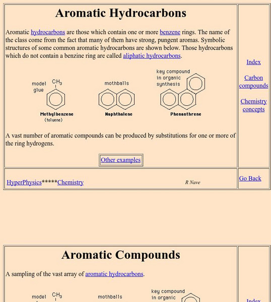 Georgia State University: Hyper Physics: Aromatic Hydrocarbons Handout Georgia State University: Hyper Physics: Aromatic Hydrocarbons Handout