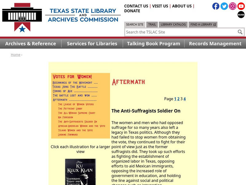 Texas State Library and Archives Commission: Aftermath: African American Women and the Vote Activity Texas State Library and Archives Commission: Aftermath: African American Women and the Vote Activity