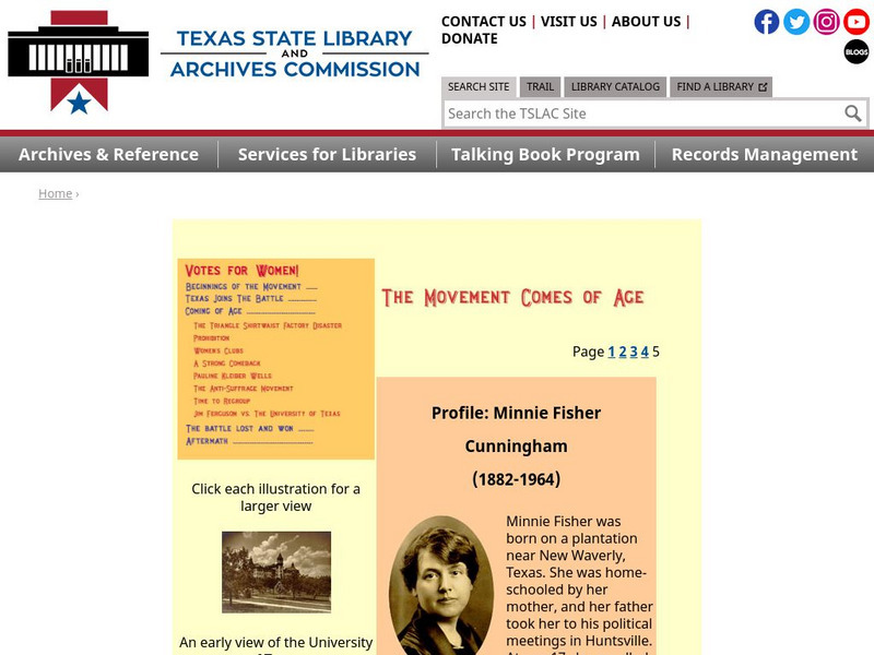 Texas State Library and Archives Commission: The Movement Comes of Age: Jim Ferguson vs. the University of Texas Website Texas State Library and Archives Commission: The Movement Comes of Age: Jim Ferguson vs. the University of Texas Website