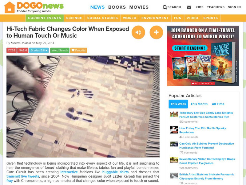 Dogo News: Week of 6 2 14: Hi Tech Fabric Changes Color Article Dogo News: Week of 6 2 14: Hi Tech Fabric Changes Color Article