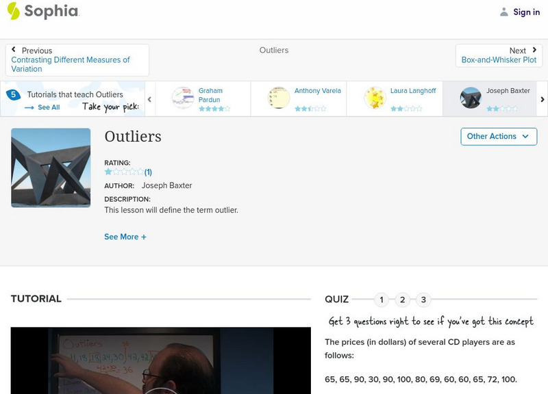 Sophia: Outliers Instructional Video