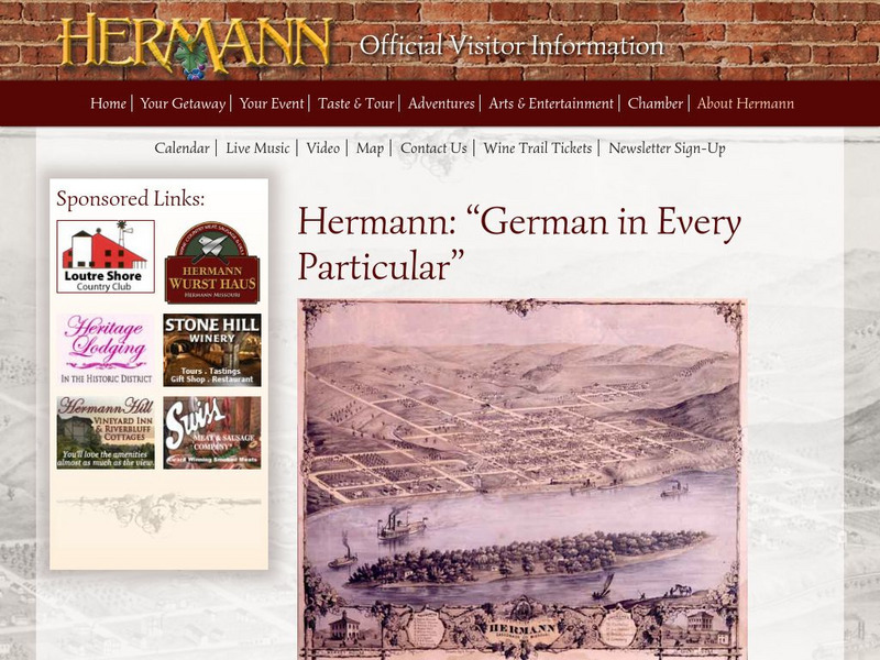 Hermann Area Chamber of Commerce: History and Heritage Website