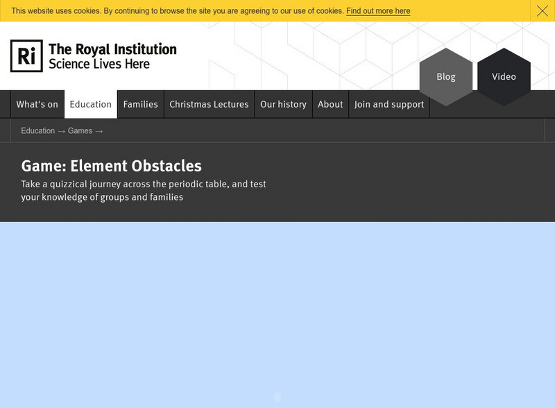 Royal Institution: Element Obstacles Interactive Royal Institution: Element Obstacles Interactive