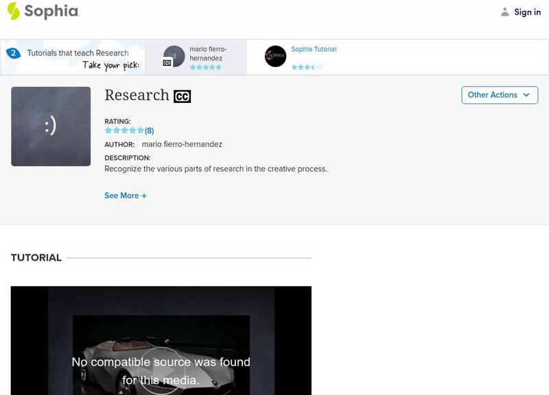 Sophia: Research: Lesson 9 Instructional Video Sophia: Research: Lesson 9 Instructional Video