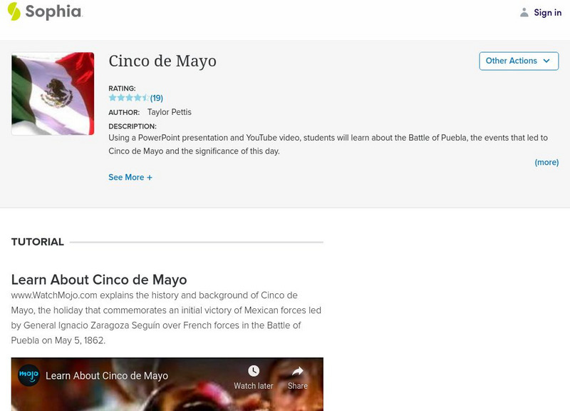 Sophia: Cinco De Mayo Instructional Video