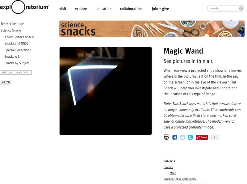 Exploratorium: Science Snacks: Magic Wand Activity Exploratorium: Science Snacks: Magic Wand Activity