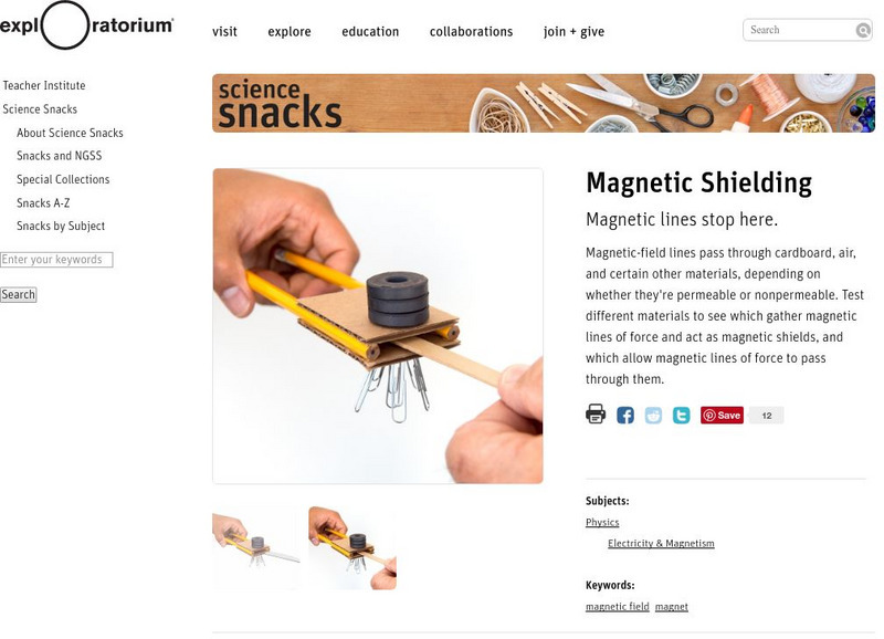 Exploratorium: Science Snacks: Magnetic Shielding Activity Exploratorium: Science Snacks: Magnetic Shielding Activity