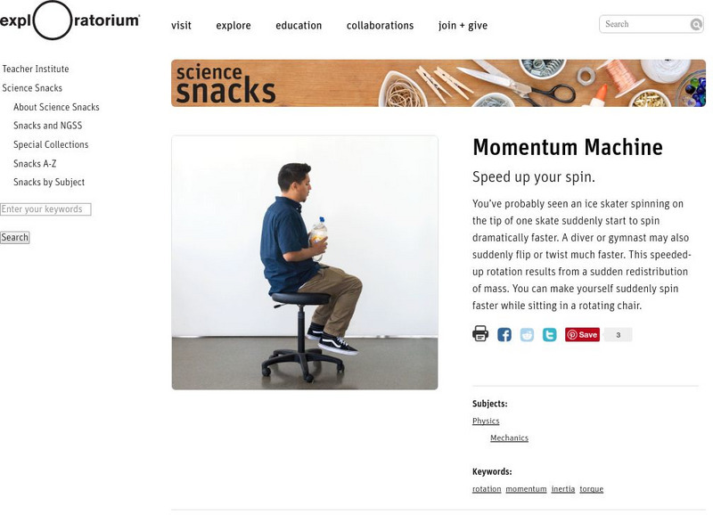 Exploratorium: Science Snacks: Momentum Machine Activity Exploratorium: Science Snacks: Momentum Machine Activity