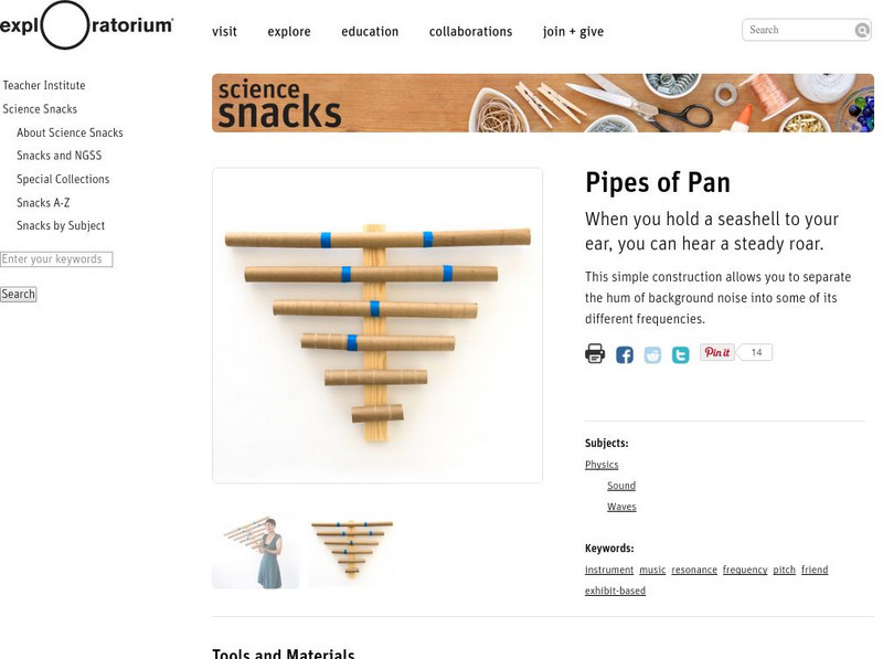 Exploratorium: Science Snacks: Pipes of Pan Activity Exploratorium: Science Snacks: Pipes of Pan Activity