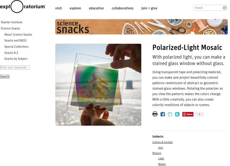 Exploratorium: Science Snacks: Polarized Light Mosaic Activity Exploratorium: Science Snacks: Polarized Light Mosaic Activity