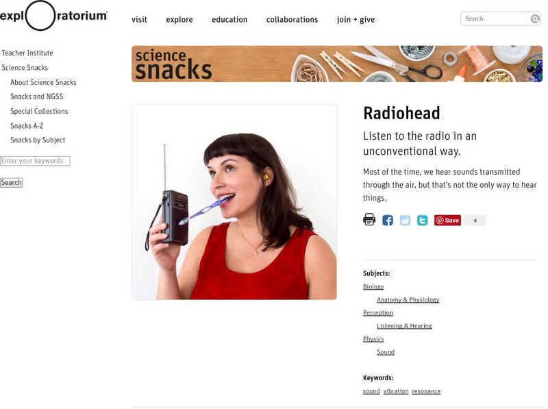 Exploratorium: Science Snacks: Radiohead Activity Exploratorium: Science Snacks: Radiohead Activity