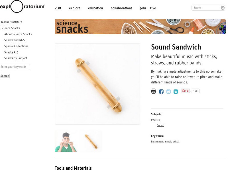 Exploratorium: Science Snacks: Sound Sandwich Activity Exploratorium: Science Snacks: Sound Sandwich Activity