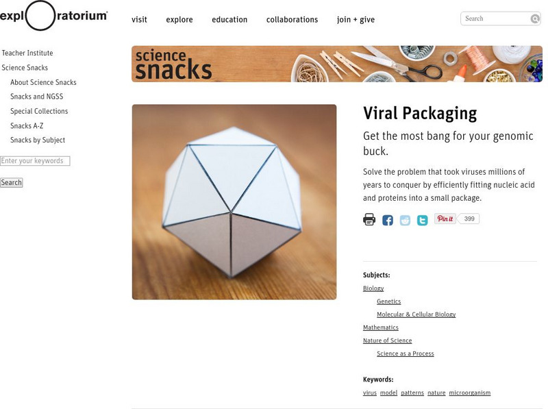 Exploratorium: Science Snacks: Viral Packaging Activity Exploratorium: Science Snacks: Viral Packaging Activity