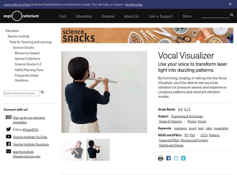 Exploratorium: Science Snacks: Vocal Visualizer Activity