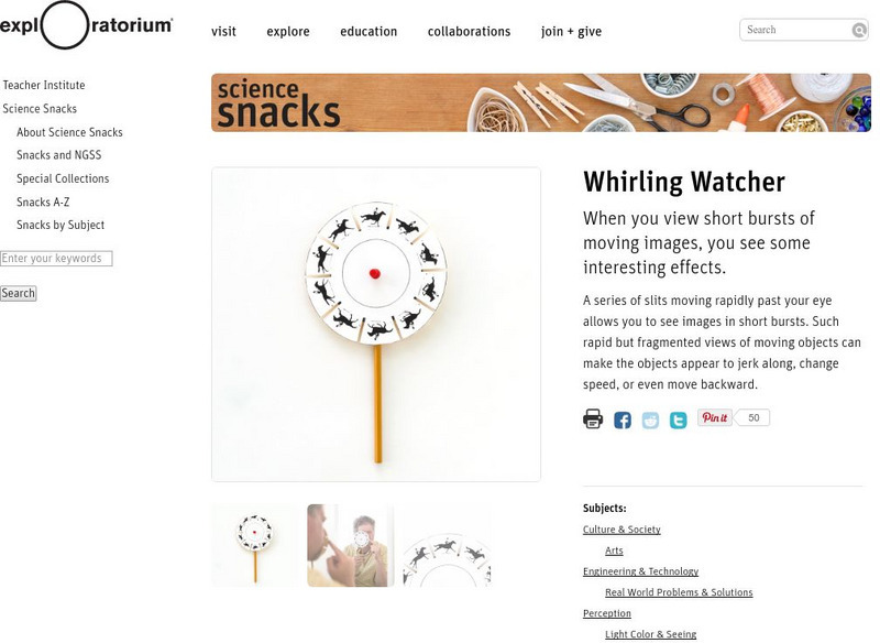 Exploratorium: Science Snacks: Whirling Watcher Activity