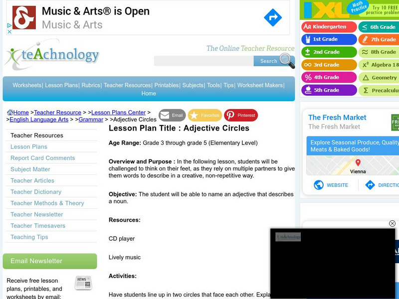 Teachnology: Lesson Plan: Adjective Circles Lesson Plan Teachnology: Lesson Plan: Adjective Circles Lesson Plan