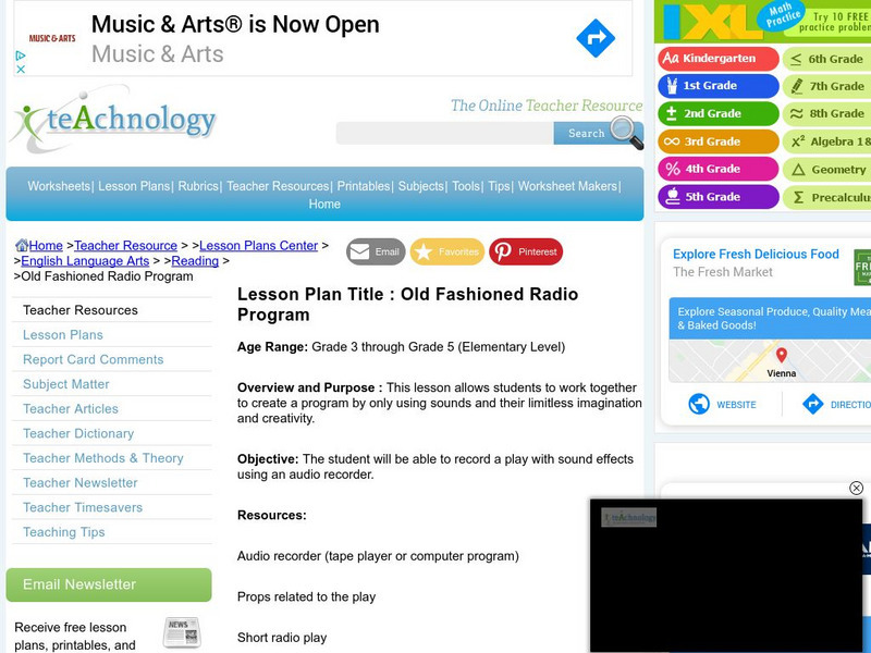 Teachnology: Lesson Plan: Old Fashioned Radio Program Lesson Plan Teachnology: Lesson Plan: Old Fashioned Radio Program Lesson Plan