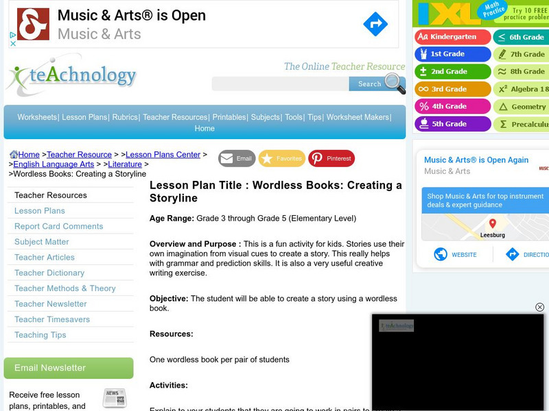 Teachnology: Lesson Plan: Wordless Books: Creating a Storyline Lesson Plan Teachnology: Lesson Plan: Wordless Books: Creating a Storyline Lesson Plan