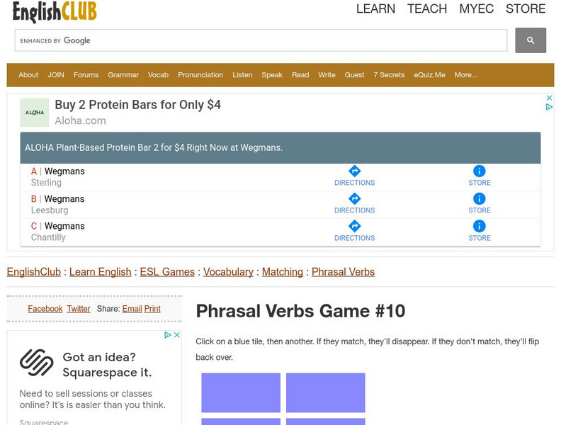 English Club: Esl Games: Vocabulary: Matching Games: Phrasal Verbs 10 Interactive English Club: Esl Games: Vocabulary: Matching Games: Phrasal Verbs 10 Interactive