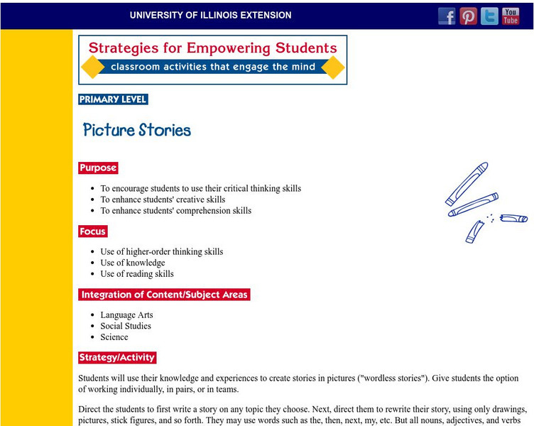 University of Illinois Extension: Character Education "Picture Stories" Lesson Plan University of Illinois Extension: Character Education "Picture Stories" Lesson Plan