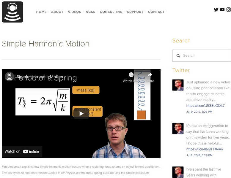 Bozeman Science: Simple Harmonic Motion Instructional Video Bozeman Science: Simple Harmonic Motion Instructional Video