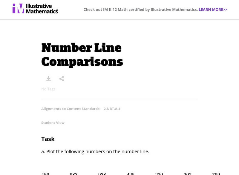Illustrative Mathematics: 2.nbt Number Line Comparisons Lesson Plan Illustrative Mathematics: 2.nbt Number Line Comparisons Lesson Plan