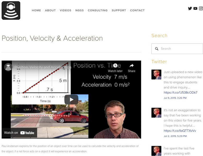 Bozeman Science: Position, Velocity & Acceleration Instructional Video