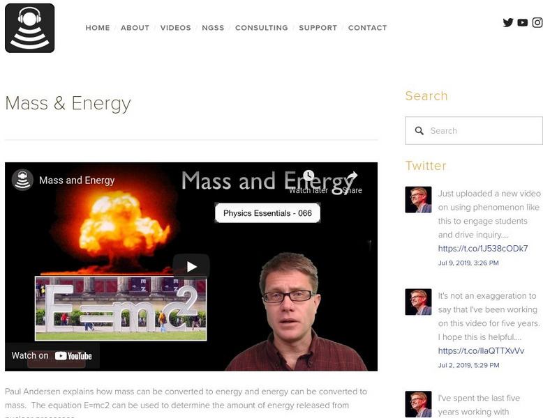 Bozeman Science: Mass and Energy Instructional Video Bozeman Science: Mass and Energy Instructional Video