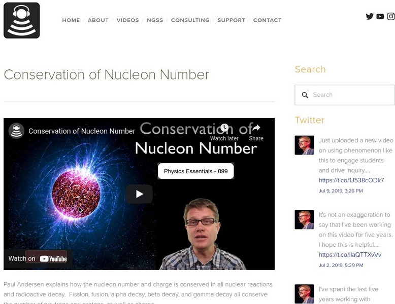 Bozeman Science: Conservation of Nucleon Number Instructional Video Bozeman Science: Conservation of Nucleon Number Instructional Video