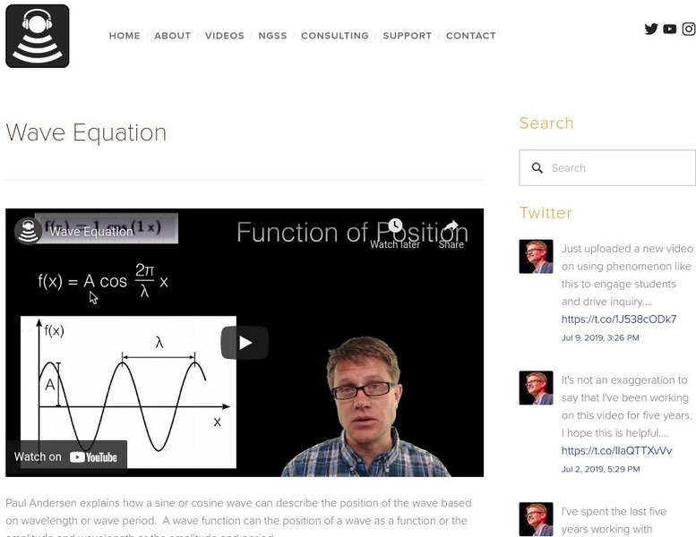 Bozeman Science: Wave Equation Instructional Video Bozeman Science: Wave Equation Instructional Video