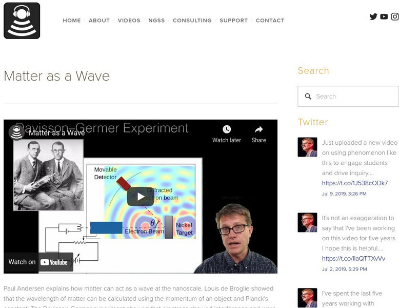 Bozeman Science: Matter as a Wave Instructional Video Bozeman Science: Matter as a Wave Instructional Video