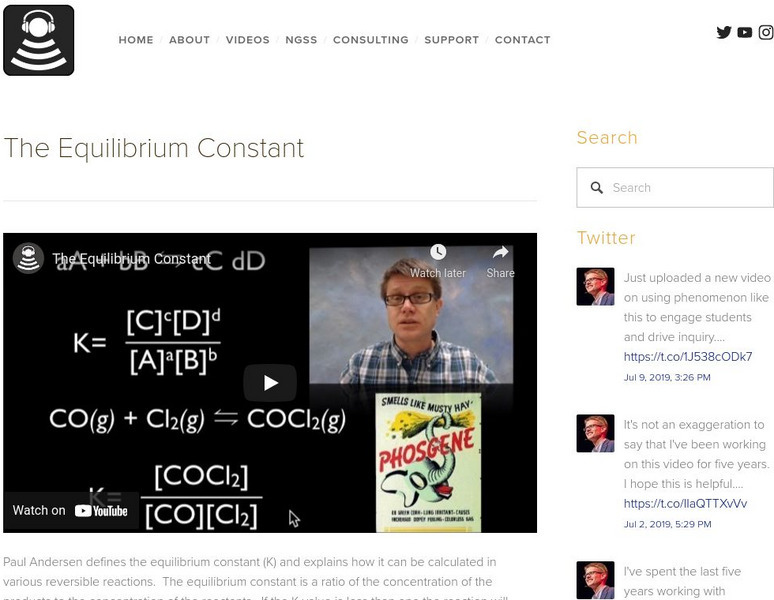 Bozeman Science: The Equilibrium Constant Instructional Video Bozeman Science: The Equilibrium Constant Instructional Video