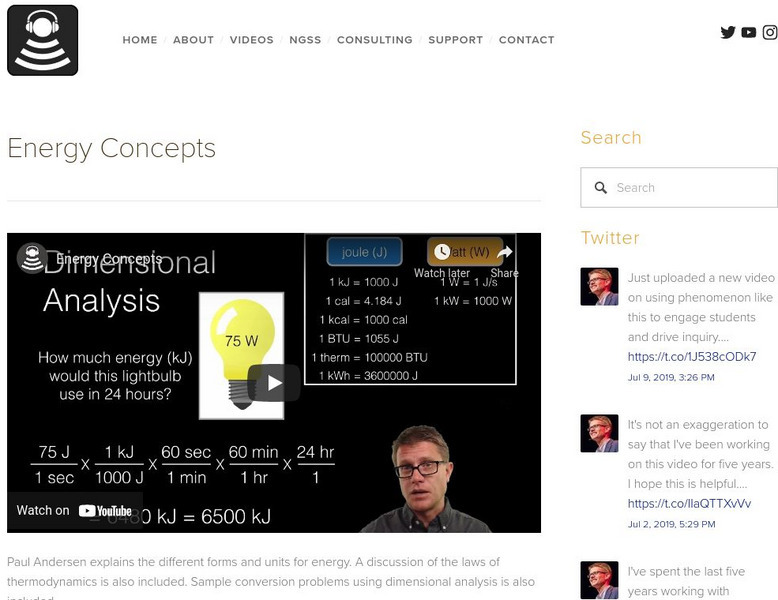 Bozeman Science: Energy Concepts Instructional Video Bozeman Science: Energy Concepts Instructional Video