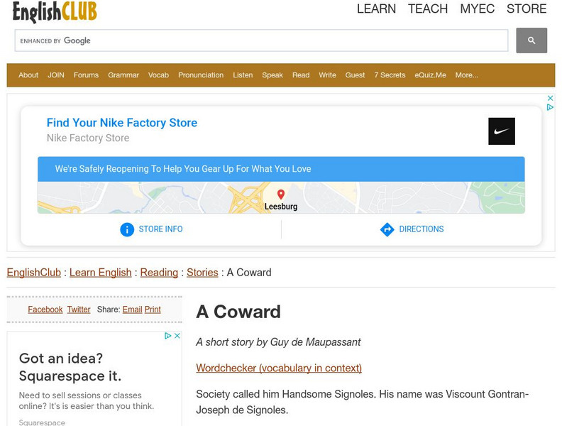 English Club: Learn English: Reading: A Coward Primary English Club: Learn English: Reading: A Coward Primary