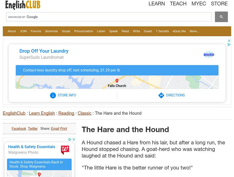 English Club: Learn English: Reading: The Hare and the Hound Article English Club: Learn English: Reading: The Hare and the Hound Article