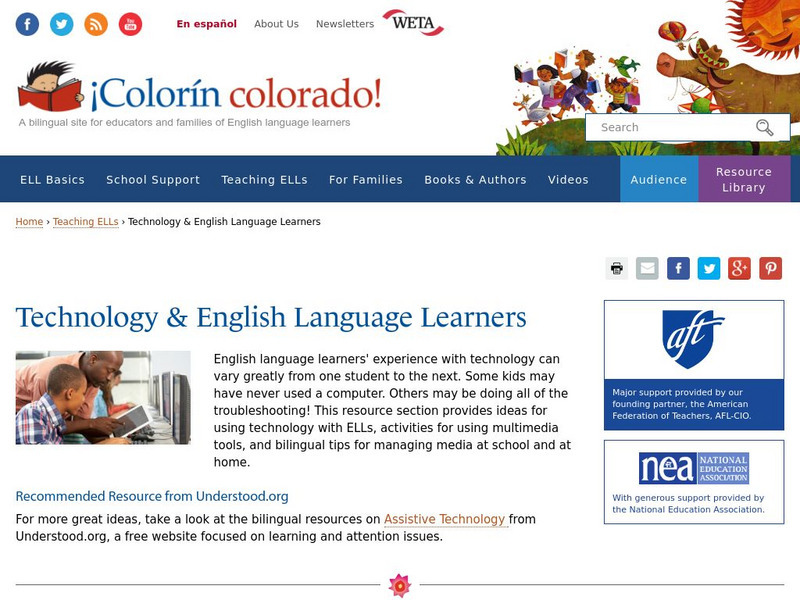 Colorin Colorado: Technology and English Language Learners Website Colorin Colorado: Technology and English Language Learners Website