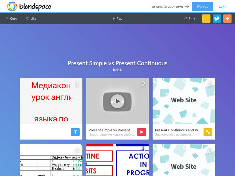 Blendspace: Present Simple vs. Present Continuous Unit Plan Blendspace: Present Simple vs. Present Continuous Unit Plan