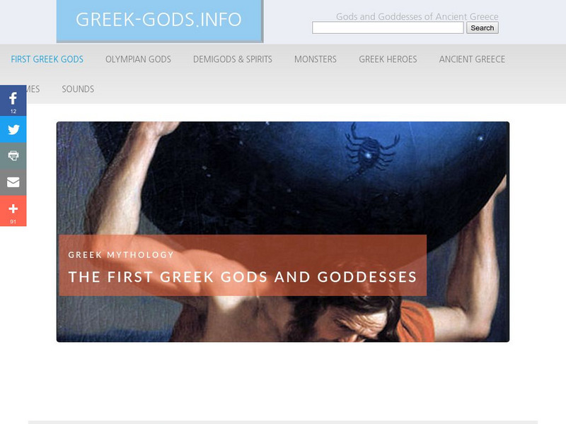 Greek Gods: The First Greek Gods and Goddesses: "Theogony" Handout Greek Gods: The First Greek Gods and Goddesses: "Theogony" Handout