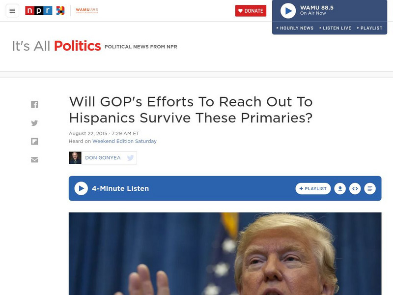 Npr: Gop's Efforts to Reach Hispanics Article Npr: Gop's Efforts to Reach Hispanics Article