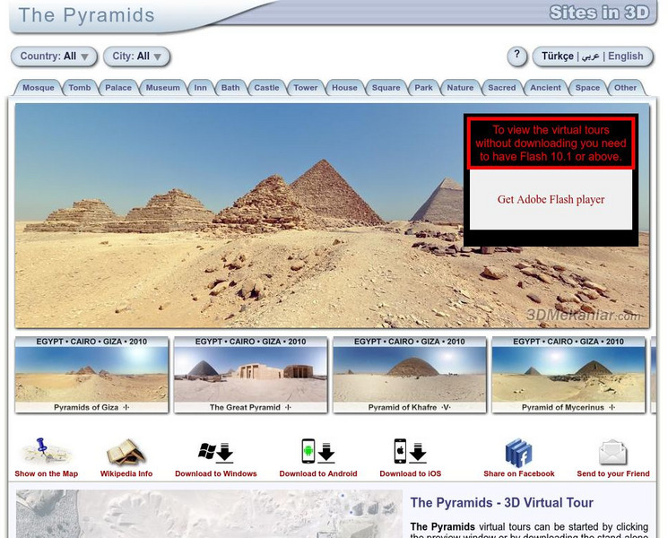3 D Mekanlar: Sites in 3 D: The Pyramids Website 3 D Mekanlar: Sites in 3 D: The Pyramids Website